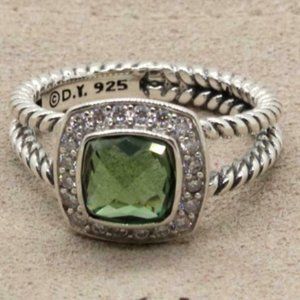 David Yurman Albion Ring Prasiolite w/ Diamonds